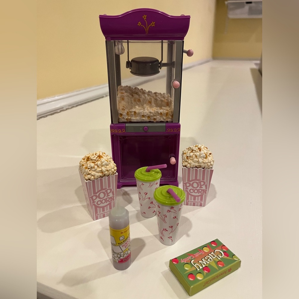 American Girl Purple Popcorn Machine and Accessories ~ Retired!